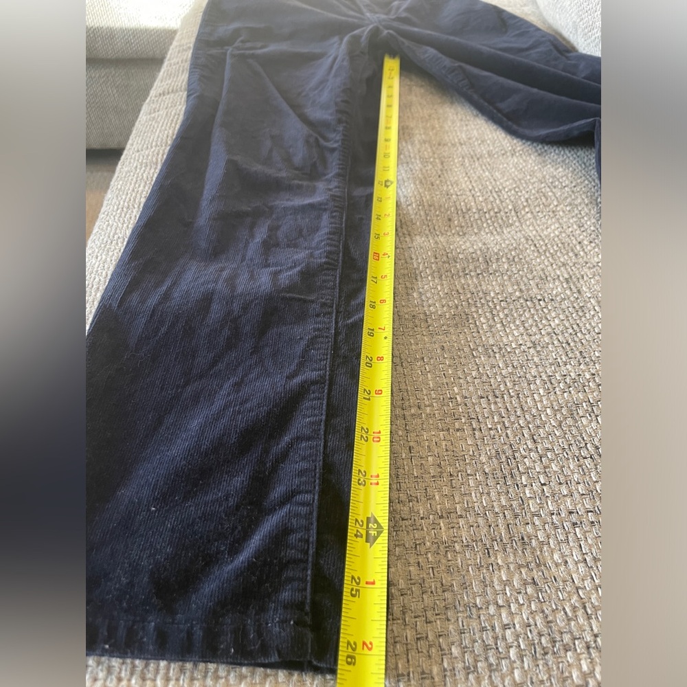 Talbots Navy Blue Corduroy High Rise Straight Leg Pants Women’s 8P Academia - Picture 11 of 13